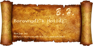 Borovnyák Holló névjegykártya
